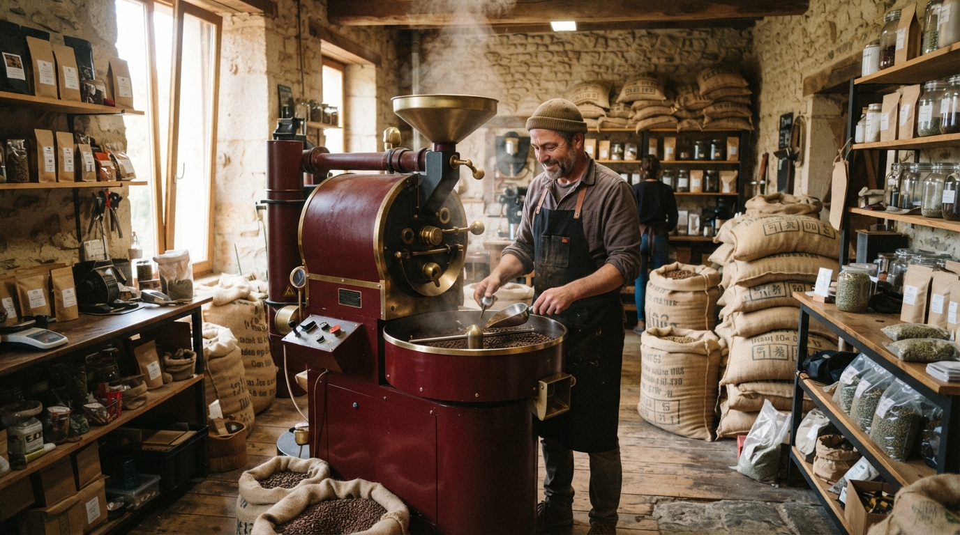 Atelier de torréfaction de la Brûlerie Saint-Marc à Nantes